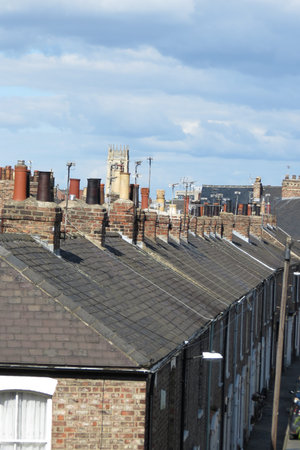 British traditional red brick architectureの写真素材