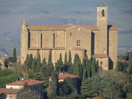 Volterra, Italian medieval town - view of the city centreのeditorial素材