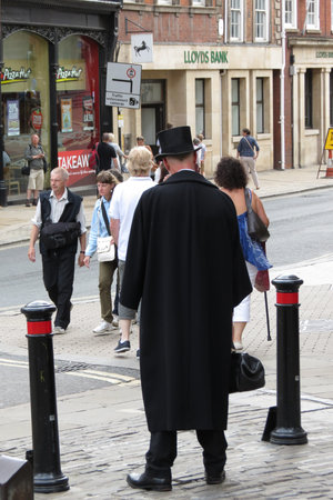 YORK, UK - CIRCA AUGUST 2015: 19th century gentleman in the streetのeditorial素材