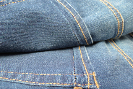 Blue jeans detail of the rear pocket