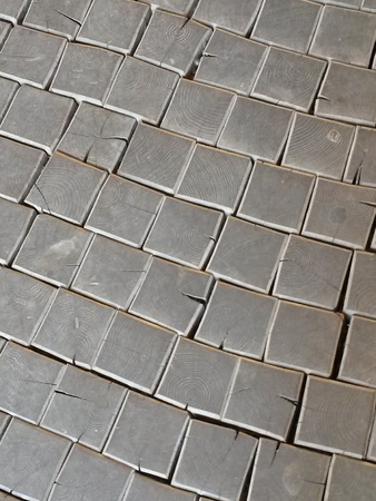 Wooden block floor useful as a backgroundの写真素材