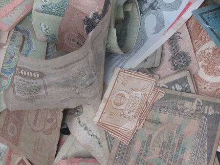 Old paper currency from Estonia now withdrawnの写真素材