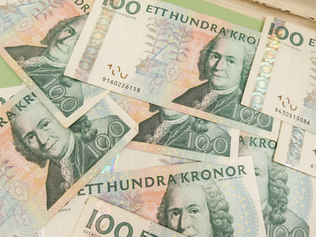 Swedish currency SEK from Sweden useful as a backgroundの写真素材