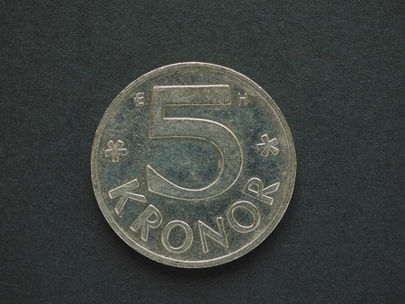 5 Swedish Krona (SEK) coin, currency of Sweden (SE)の写真素材