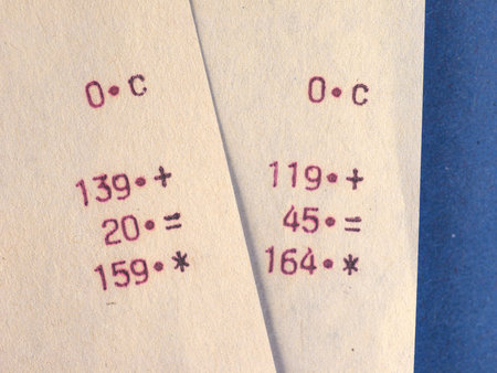 receipts aka bills over a blue background