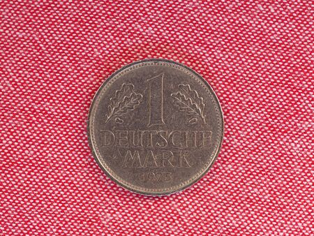 1 mark coin money (DEM), currency of Germany before the introduction of EURの写真素材