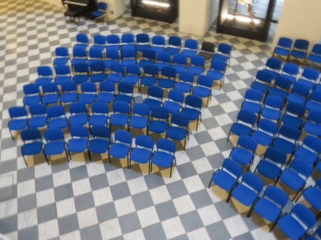 Empty audience seats for an entertainment eventのeditorial素材