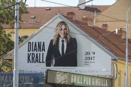 BRNO, CZECH REPUBLIC - CIRCA MAY 2017: Diana Krall gig ad in Brnoのeditorial素材