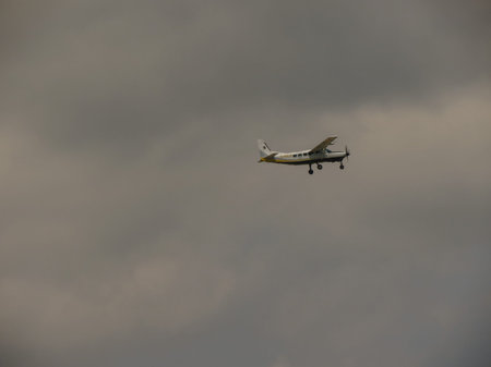 OSTRAVA, CZECH REPUBLIC - CIRCA JULY 2017: D-Falk aircraft flyingのeditorial素材