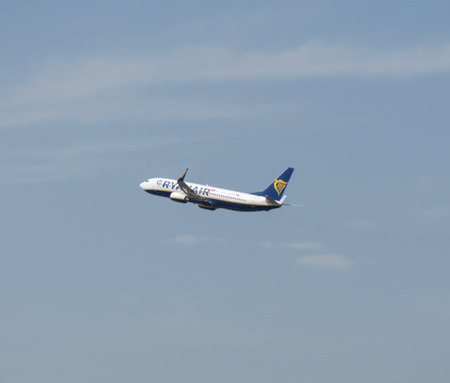 ORIO AL SERIO, ITALY - CIRCA AUGUST 2017: RyanAir Boeing 737-800 taking offのeditorial素材