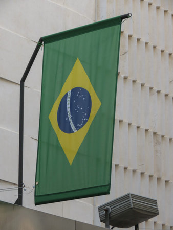 The Brazilian national flag of Brazil, Americaの写真素材