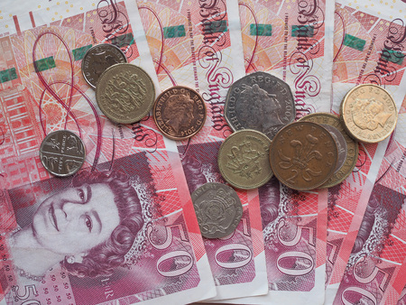 LONDON, UK - CIRCA SEPTEMBER 2015: British sterling pound GBP banknotes, currency of the United Kingdomのeditorial素材