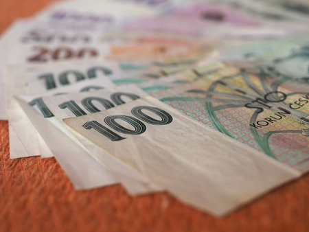 Czech Koruna banknotes money (CZK), currency of Czech Republic