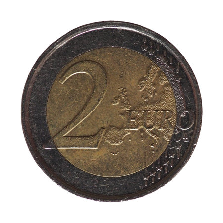 2 euro coin money (EUR), currency of European Union