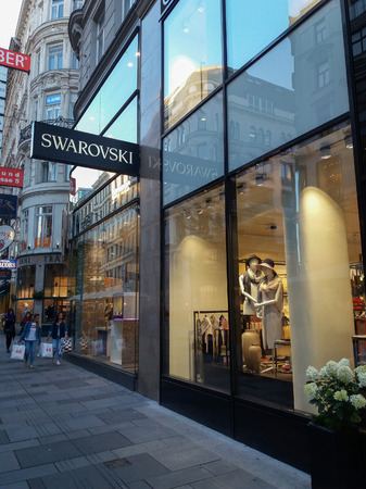VIENNA, AUSTRIA - CIRCA SEPTEMBER 2018: store front of Swarovski brand storeのeditorial素材