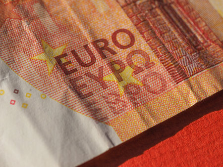 10 euro note money (EUR), currency of European Union - close up
