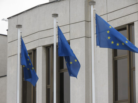 3 flags of the European Union (EU) aka Europe