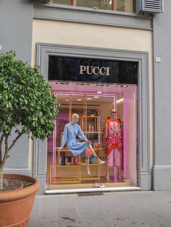 FLORENCE, ITALY - CIRCA NOVEMBER 2019: store front of Pucci brand storeのeditorial素材