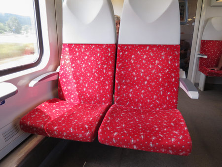 BRATISLAVA, SLOVAKIA - CIRCA MAY 2018: Slovak Railways passenger coach interiors