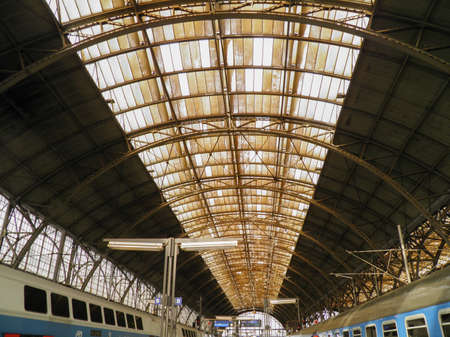 PRAGUE, CZECH REPUBLIC - CIRCA APRIL 2011: Prague Main railway station (Hlavni nadrazi)のeditorial素材