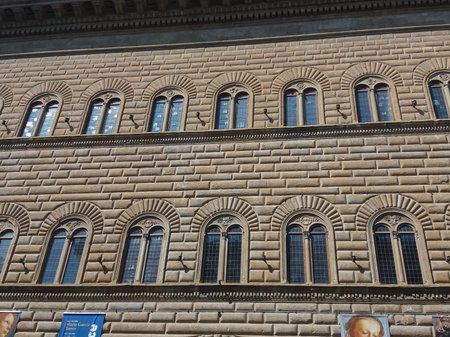 FLORENCE, ITALY - CIRCA APRIL 2019: Palazzo Strozziのeditorial素材