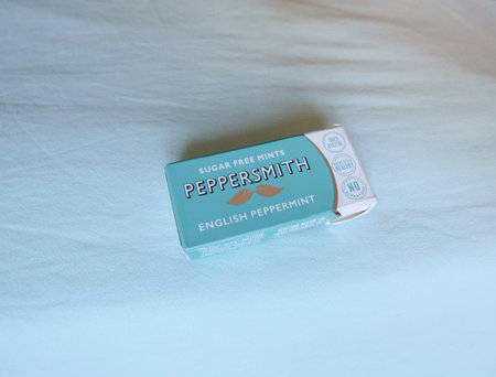 HORAM, EAST SUSSEX, UNITED KINGDOM - CIRCA SEPTEMBER 2020: Peppersmith sugarfree mints box