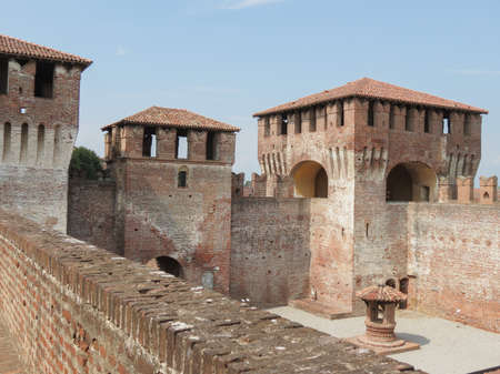 Rocca Sforzesca di Soncino (translated Soncino's Sforza Fortress) in Soncino, Italyのeditorial素材