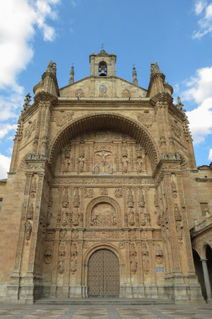 Highly dectorated Cathedral gate in Salamanca, Spainの写真素材
