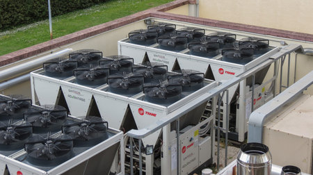 LONDON, UK - CIRCA APRIL 2022: HVAC heating ventilation and air conditioning deviceのeditorial素材