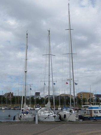 COPENHAGEN, DENMARK - CIRCA AUGUST 2017: sail boats moored at the harbour