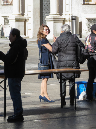 SALZBURG, AUSTRIA - OCTOBER 06, 2024: unidentified elegant ladyのeditorial素材
