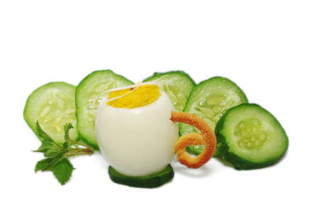 Stuffed eggs isolatedの写真素材