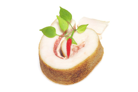 pig fat isolatedの写真素材