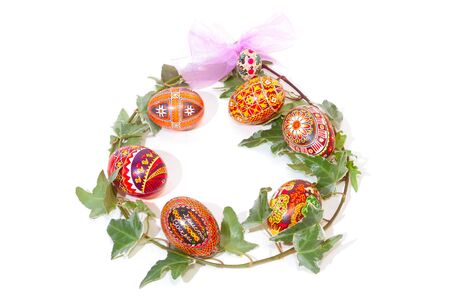 Easter bouquet Background isolated over whiteの写真素材