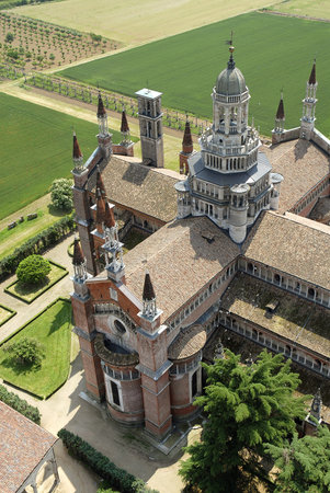aerial photography of Certosa Paviaのeditorial素材