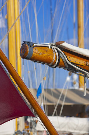 13 September 2014. Ancient sailing boat during a regatta at the Panerai Classic Yachts Challenge from 10 September 2014 to 14 September 2014, Imperia, Italy. のeditorial素材