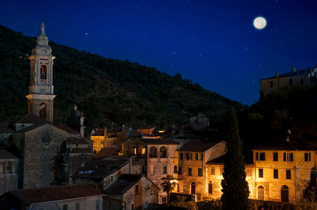 Dolcedo, a beautiful village near Imperia, Liguria, Italyのeditorial素材