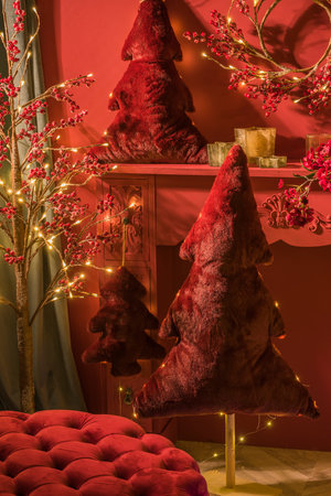 decorations with lights for the Christmas period, with balls and gnomesの写真素材