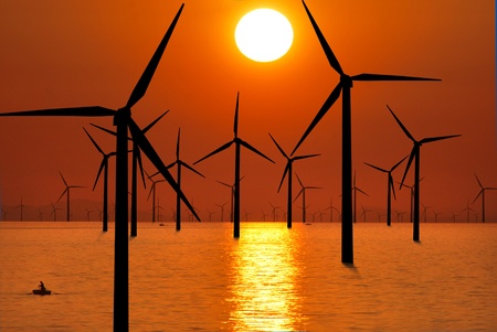 wind energy on seaの写真素材