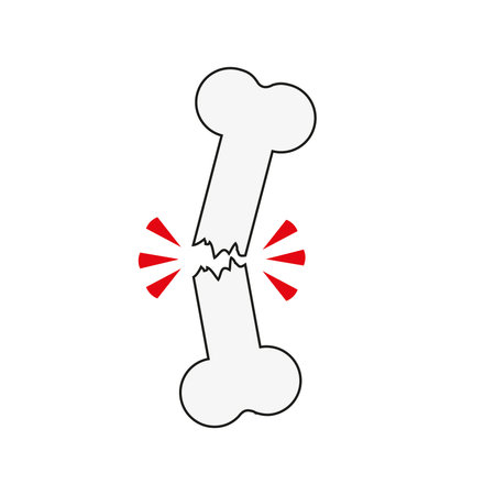 Simple broken bone line icon. Symbol and sign vector illustration design. Editable Stroke