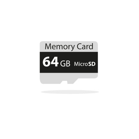 Micro SD Memory Card. 64GB. Vector stock illustrationのイラスト素材