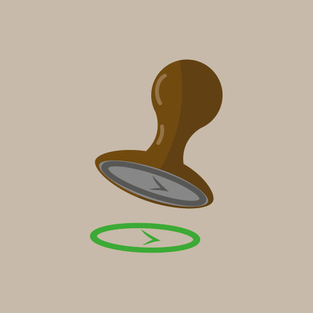 Stamp and check mark silhouette icon. Vector.のイラスト素材