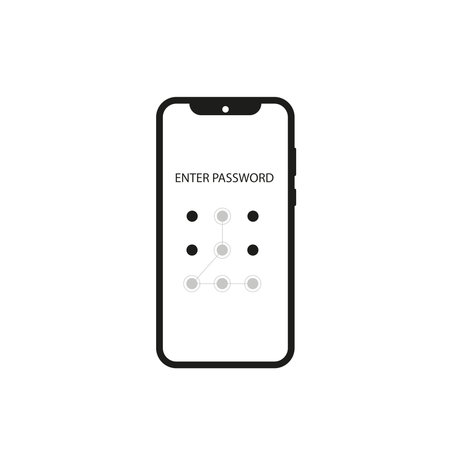 Screen lock authentication password smartphone background template. Illustration of phone ID...