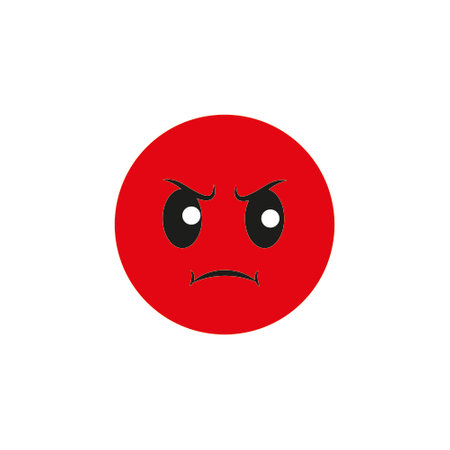red angry face gesture emoji expressionのイラスト素材