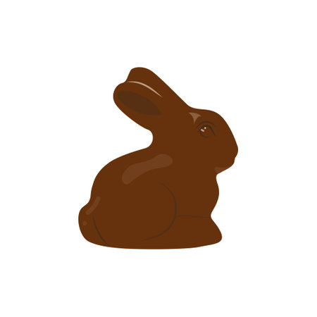 Cute chocolate bunny isolated on white background. Vector Illustration.のイラスト素材