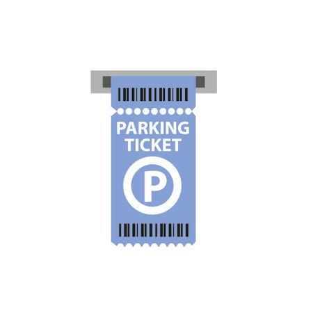 Parking ticket icon in flat color style. Parking pass ticket symbolのイラスト素材