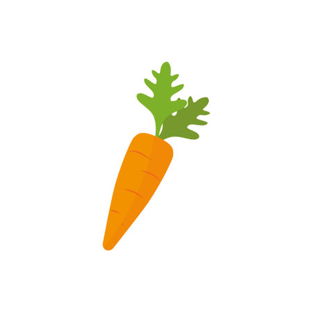 Carrot icon. Flat design on a white background. Vector stock illustrationのイラスト素材