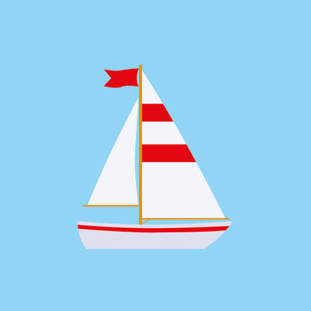 Sailboat icon. Flat illustration of sailboat vector icon for web designのイラスト素材