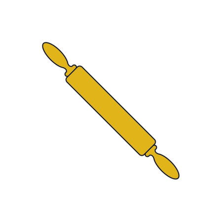 wooden rolling pin monochrome silhouette vector illustrationのイラスト素材