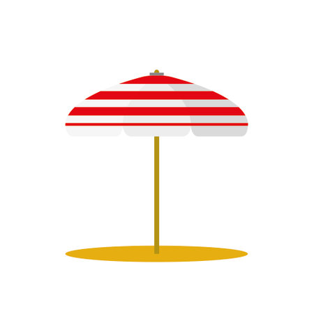 Beach umbrella icon. Flat illustration of beach umbrella vector icon for webのイラスト素材